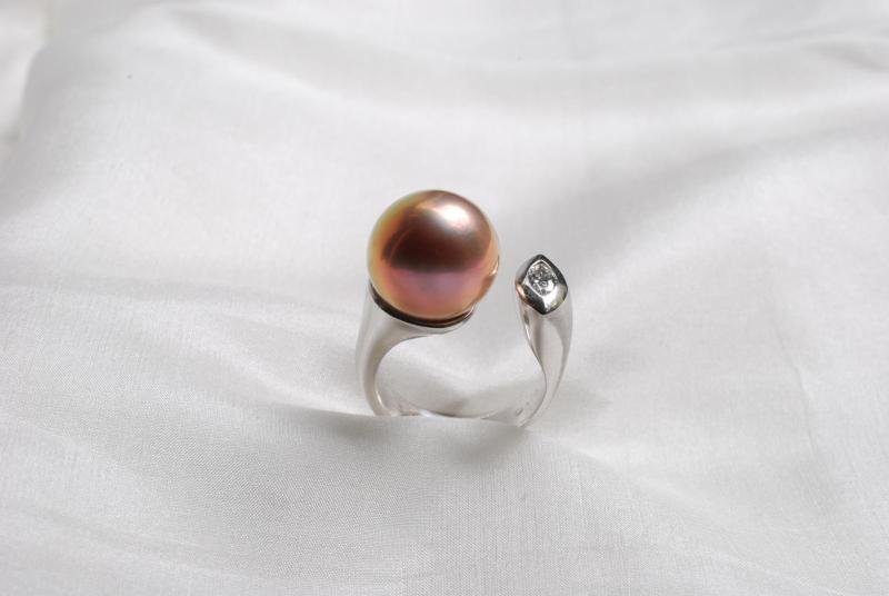 Perlring mit Südseeperle
