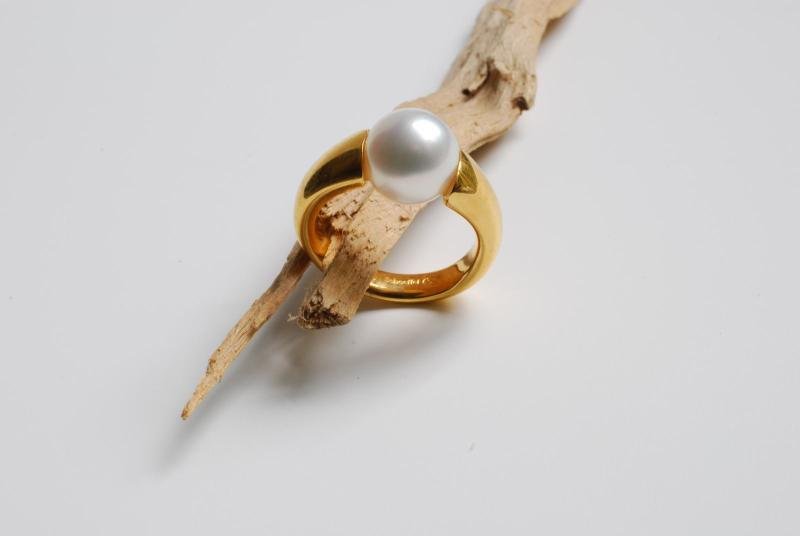 Perlring in 750/- Gelbgold